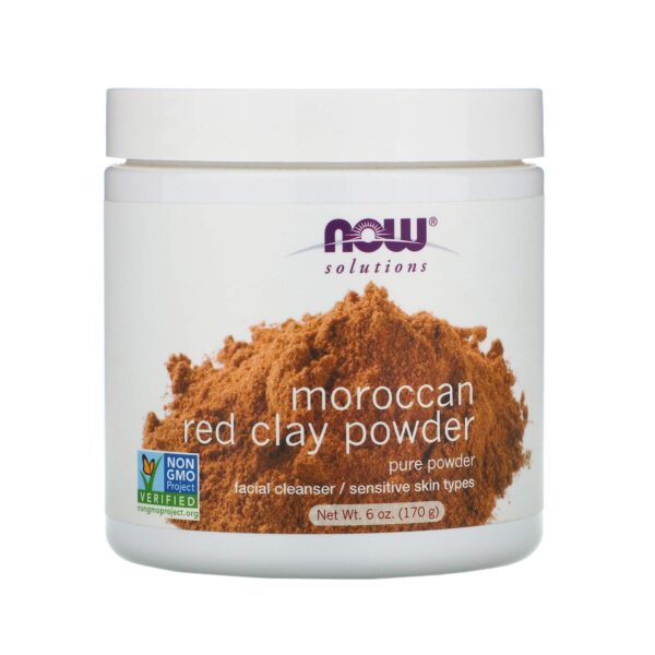 NOW Foods Solutions, Moroccan Red Clay Facial Detox Powder – 6 oz