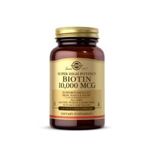 SOLGAR Biotin Super High Potency, 10,000 mcg, 120 Veg Caps