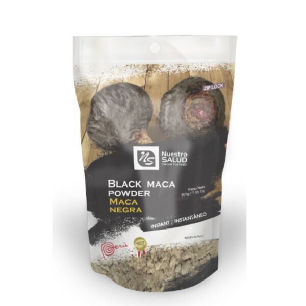 NUESTRA SALUD Black Maca Powder, 200 mg (7.05 oz)