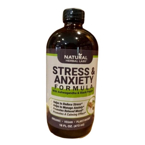 NATURAL HERBAL LABS Stress & Anxiety Formula 16 FL OZ (473 ml)