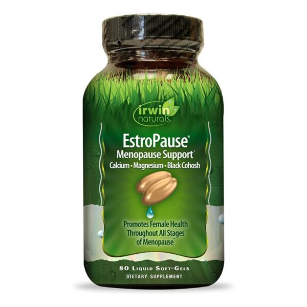 IRWIN NATURALS EstroPause Menopause Support, Calcium, Magnesium, Black Cohosh, 80 Softgels