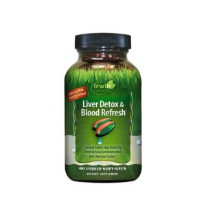 IRWIN NATURALS, Liver Detox & Blood Refresh, 540mg Milk Thistle Extract, 60 Soft Gels