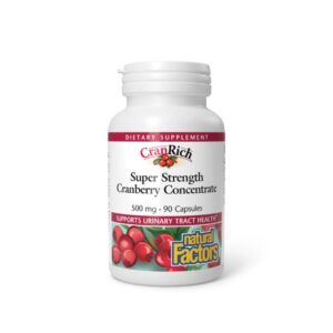 NATURAL FACTORS, CranRich Super Strength, Cranberry Concentrate, 500mg, 180 Caps