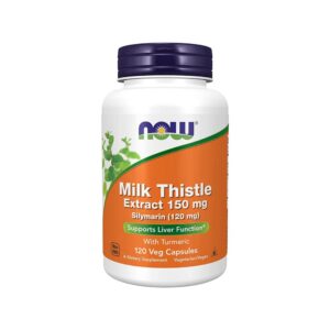 NOW Milk Thistle, Extract 150mg, Support Liver Function with Turmeric