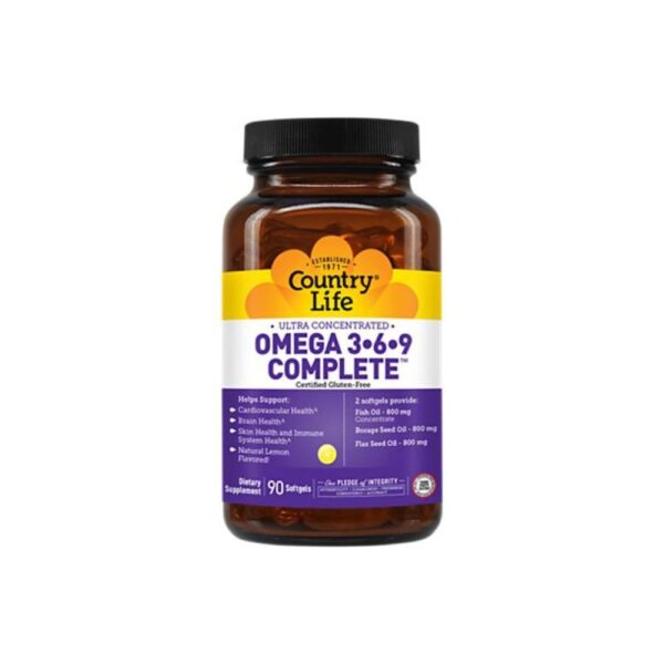 COUNTRY LIFE, Ultra Concentrated Omega 3-6-9 Complete, 800mg, 90 Softgels